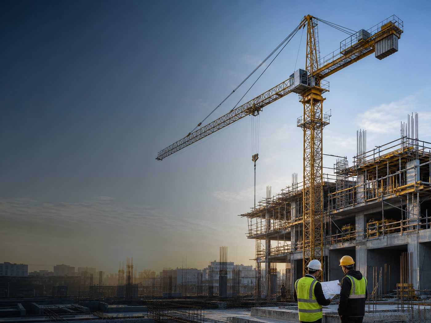 Baustellenprojekt mit mehreren Gewerken